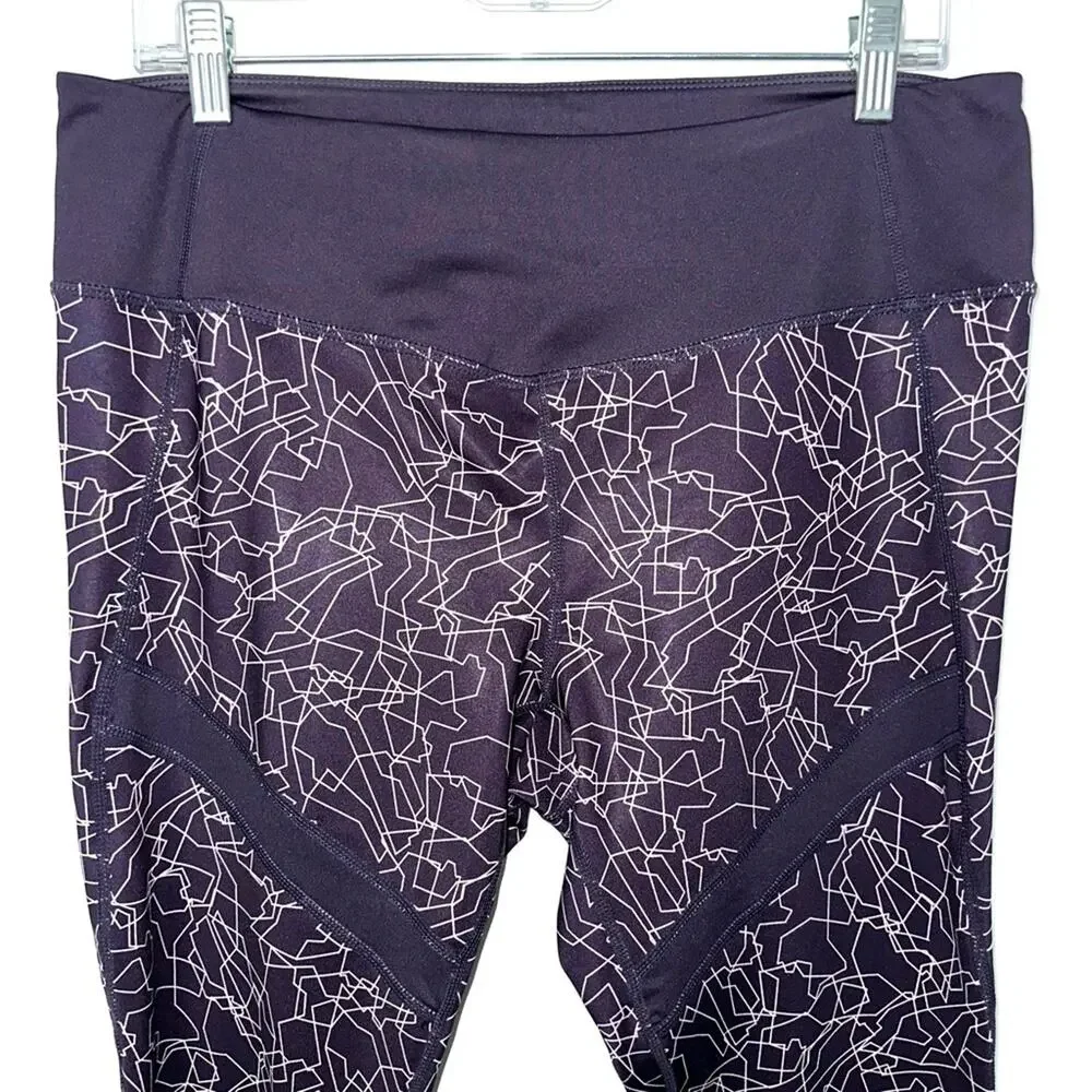 Z by Zella Purple Geometric Pattern Cropped Leggings Size XL